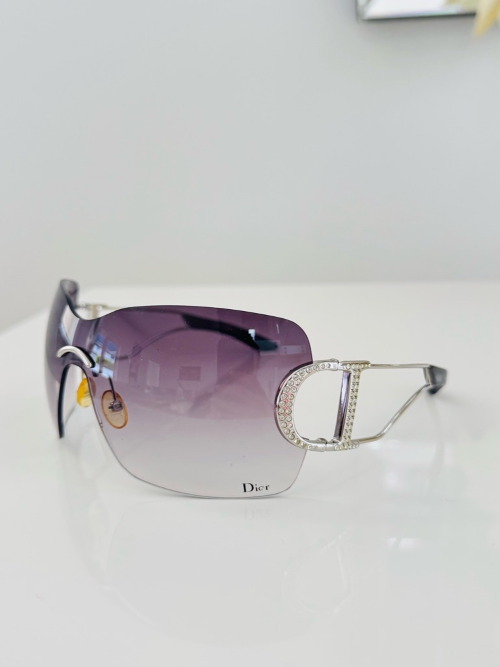 RARE ๐ฆ Authentic DIOR rimless Diorly 1 Swarovski sunglasses - Picture 2 of 8